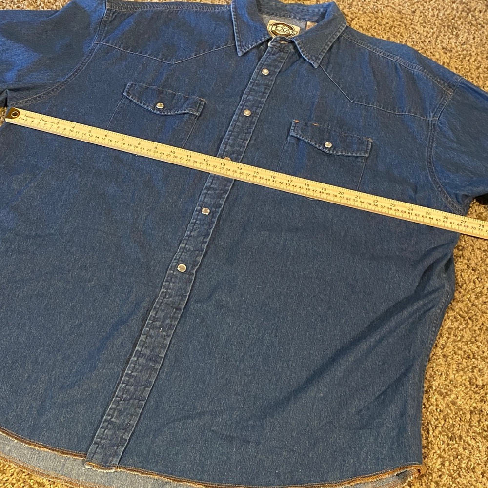 Texas Authentic Dry Goods Men's XXL Blue Denim Short Sleeve Shirt - Picture 9 of 15